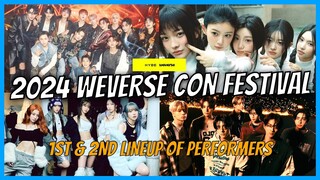 2024 Weverse Con Festival 1st and 2nd Lineup of Performers