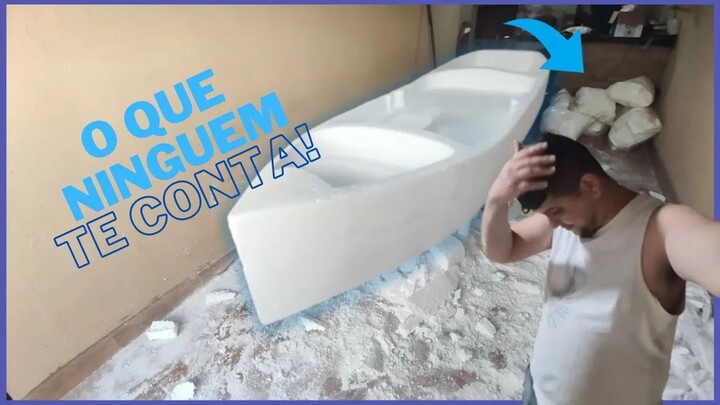 Caiaque isopor e fibra de vidro (vídeo 01)