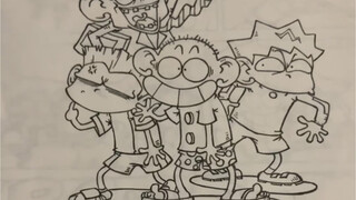 一叠《爆笑校园》的原稿，手绘的感觉真好…电脑上作画就画不出笨拙的感觉了….