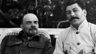 (Lenin in 1918) Great Teacher and Father: You march forward holding high the red banner, march boldl