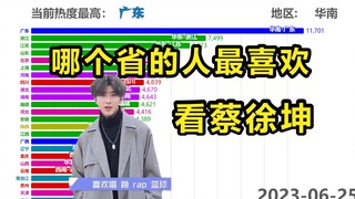 哪个省的人最喜欢看蔡徐坤？看完这份排名你就知道了！【数据可视化】