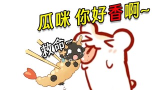 仓鼠太太：瓜咪好吃~我终于不是食物链最底端了