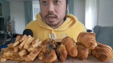 ASMR BROWN FOOD BAKED CHICKEN, TOFU & CROISSANT🥐🧈