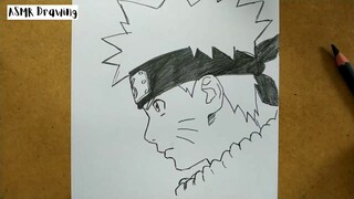 ASMR drawing Naruto ... VERY EASY ,, how to draw NARUTO manga from japan