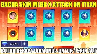 GACHA SKIN MLBB X ATTACK ON TITAN! BUTUH BERAPA DIAMOND UNTUK 1 SKIN ATTACK ON TITAN?