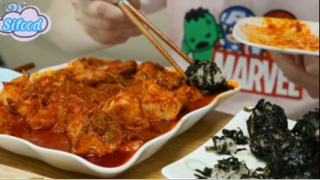 Miến kim chi, cơm nắm, gà phần 6 #mukbang