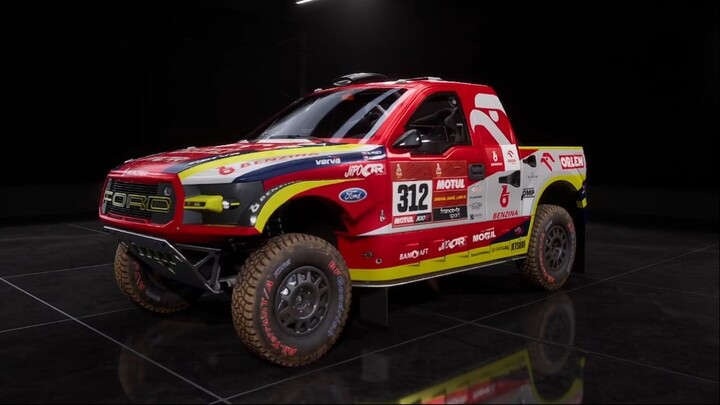Car Ford Raptor RS cross country in Dakar Desert Rally. Benzina Orlen team