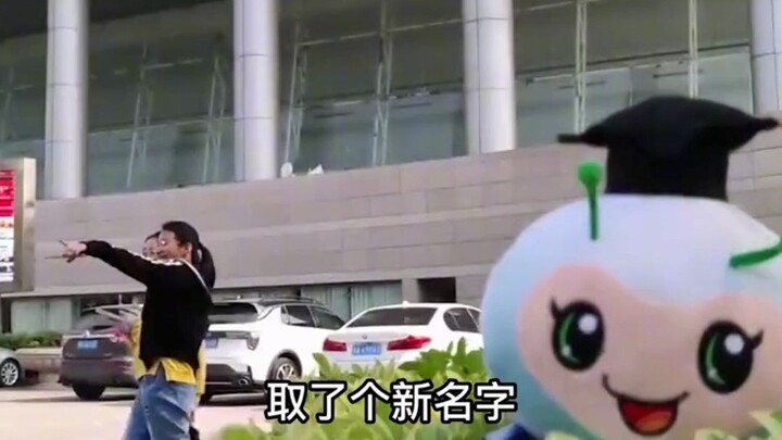 The school mascot, the little silkworm, has been hilariously dubbed “Brain Silkworm” by students—and