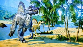 Spinosaurus & Herrerasaurus Hunting In Desert Environment - Jurassic World Evolution