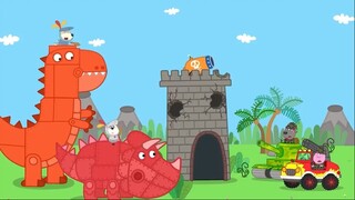 Trận Chiến Đồ Chơi Của Wolfoo_ Robot Biến Hình và Xe Tăng phá hủy