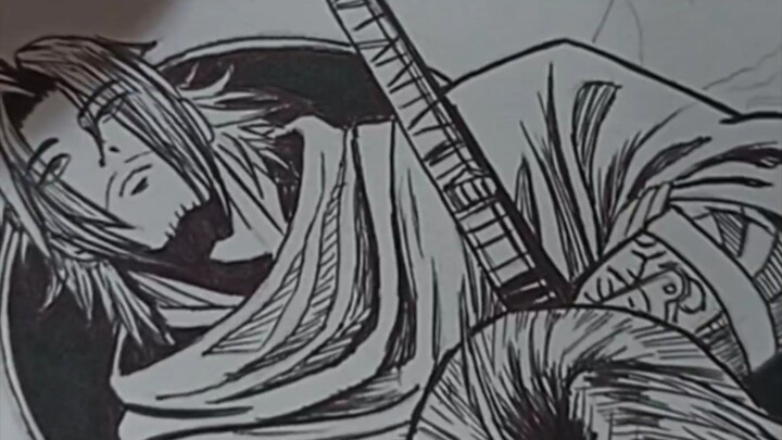 speed drawing Jin Mu Won saat dewasa dari Legend of the Northen Blade