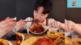 Mukbang mì cay và hamburger #anngon