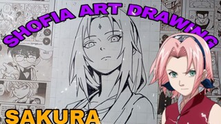 drawing sakura dari anime naruto