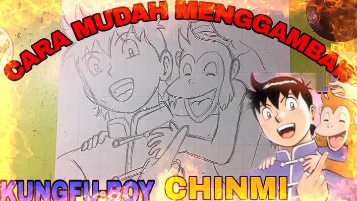cara mudah menggambar anime lawas kungfu boy legend, chinmi