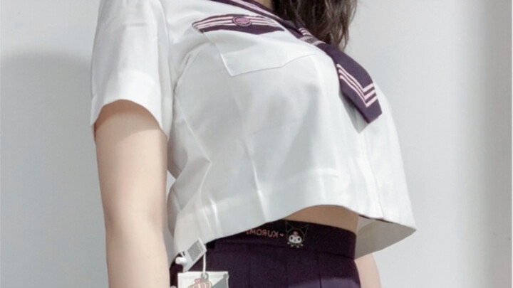 ＃110斤＃第一次试穿水手服捏