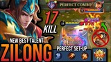 17 Kill No Death!! Zilong Perfect Talent Set-up!! Zilong New Best Talent and Build in 2022 ~ MLBB
