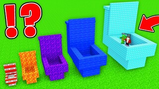 JJ and Mikey Found NEW TOILET of ALL SIZES : TNT vs Lava vs Portal vs Diamond in Minecraft Maizen!