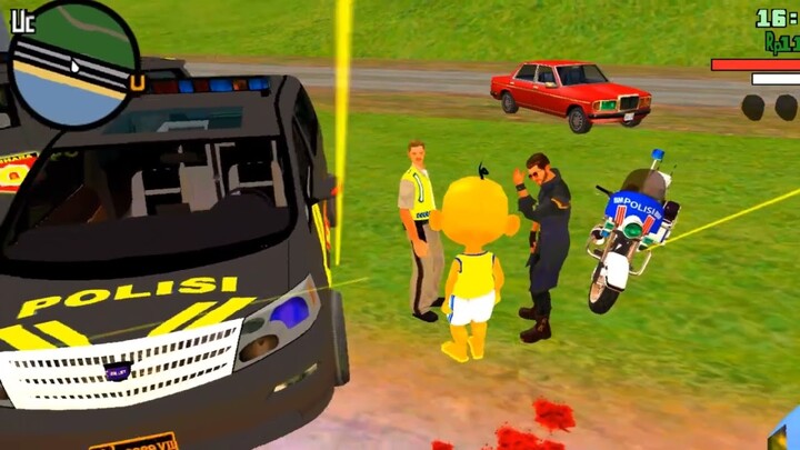 Upin Main Balapan Mobil Bersama Bapak Polisi Di Jalur Offroad Hutan - Prosbae Gaming GTA