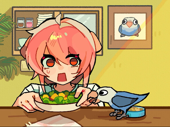 Don’t let the bad chicken eat my food!