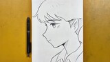 Easy anime sketch \\ How to draw sad anime boy step-by-step