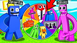 ¡La RULETA de los RAINBOW FRIENDS en MINECRAFT! 😨🎯 SPARTA356 MINECRAFT PERO