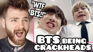 First Time Reacting to BTS MOST INSANE CRACKHEAD MOMENTS!! | REACTION!!