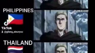 Erwin Attack on titan Dub Arab Thailand Philippines English