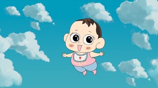 Cartoon Baby Flying Animation - Soothing music to calm your mind