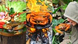 Cooking Crabs BBQ on Rock eating with Chili Sauce So Delicious - Cook Crabs Seafood Recipe