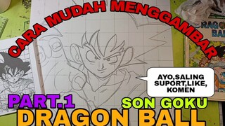 CARA YG SANGAT MUDAH SEKALI MENGGAMBAR ANIME DRAGON BALL SON GOKU