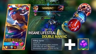 BRUNO LIFESTEAL HACK 2x MANIAC (best emblem set) | BRUNO BEST BUILD AND EMBLEM MLBB - Master bodak