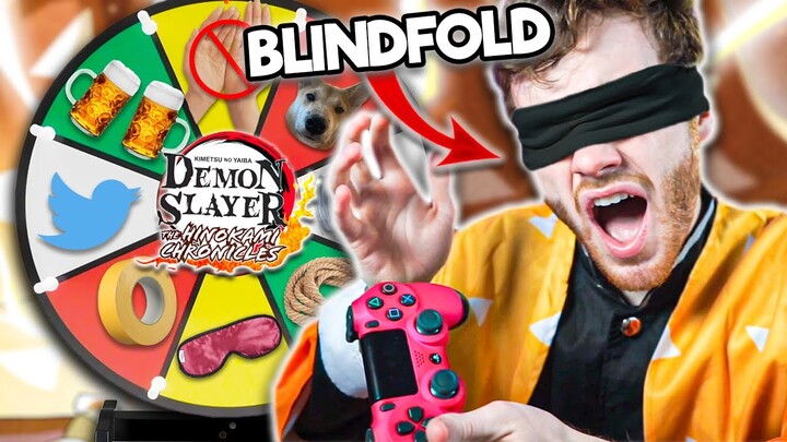 PLAYING DEMON SLAYER BLINDFOLDED?! - Wheel Of Fate!