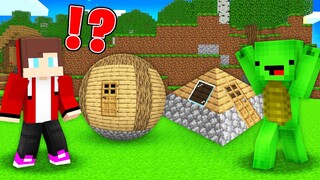 Maizen Built SPHERE HOUSE vs Mikey Built TRIANGLE House in Minecraft! - Parody Story(JJ TV)