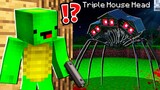 Triple House Head vs JJ and MIKEY at 3:00am ? - in Minecraft Maizen