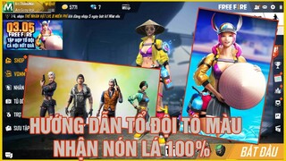 [Garena Free Fire] Hướng Dẫn Tổ Đội Tô Màu Nhận Nón Lá FREE - Review Đồ Thỏ Bơi Cực Nóng |Thành Mốc