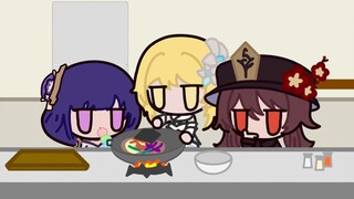 Two people learning to cook