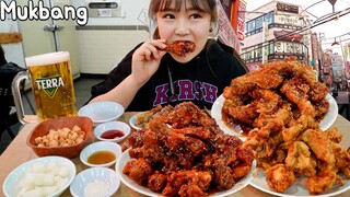 Mukbang | 수원 통닭골목 먹방 🍗 | 용성통닭, 양념치킨, 후라이드, 왕갈비통닭