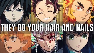 They do your hair and nails - Demon slayer x listener asmr