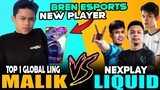 BREN ESPORT NEW PLAYER "MALIK"  vs. NEXPLAY LIQUID | Top 1 Global Ling Gameplay ~ Mobile Legends