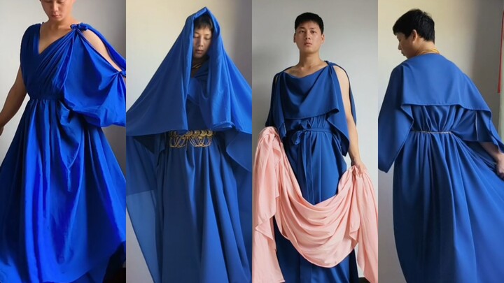 كيف ترتدين فستان الهيتوس اليوناني بأشكال متعددة باستخدام قطعة قماش واحدة؟ مناسب للارتداء اليومي والت