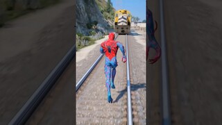 GTA V: SPIDERMAN VS GTA TRAIN #shorts #trains