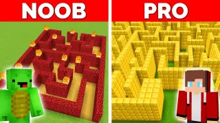 NOOB vs PRO: GIANT MAZE BUILD CHALLENGE in Minecraft JJ and Mikey Challenge - Maizen FUNNY MOMENTS