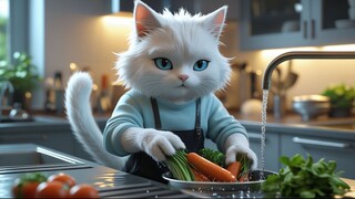 Dr. Whiskers: Cat Chef Cooking Dinner Like a Pro