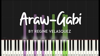 Araw-Gabi by Regine Velasquez  synthesia piano tutorial + sheet music