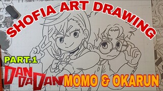 drawing anime DANDADAN, MOMO DAN OKARUN