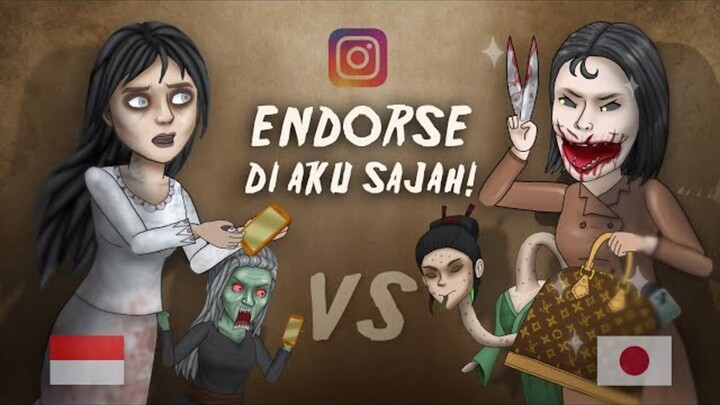 Persaingan Selebgram Hantu, Kuchisake Onna vs Kuntilanak #HORORKOMEDI  Kartun Lu
