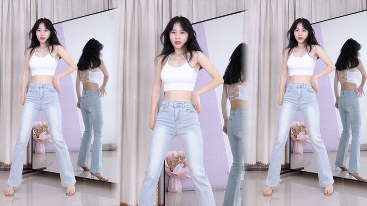 Ciuman Selamat Malam Celana Jin Hak Tinggi Transparan Layar Vertikal