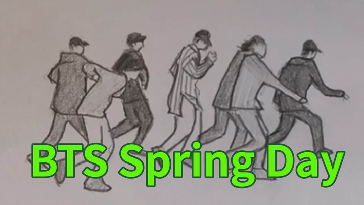 (วาดรูปหนุ่ม ๆ วง BTS) เพลง Spring Day