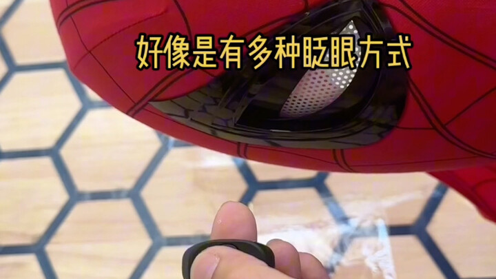 The spider-man mask that's recently gone viral—ring-controlled, with rechargeable battery!