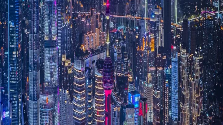 Shanghai Pudong Looks Like the Future #china #skyscraper #cityscape #aerialview #reels